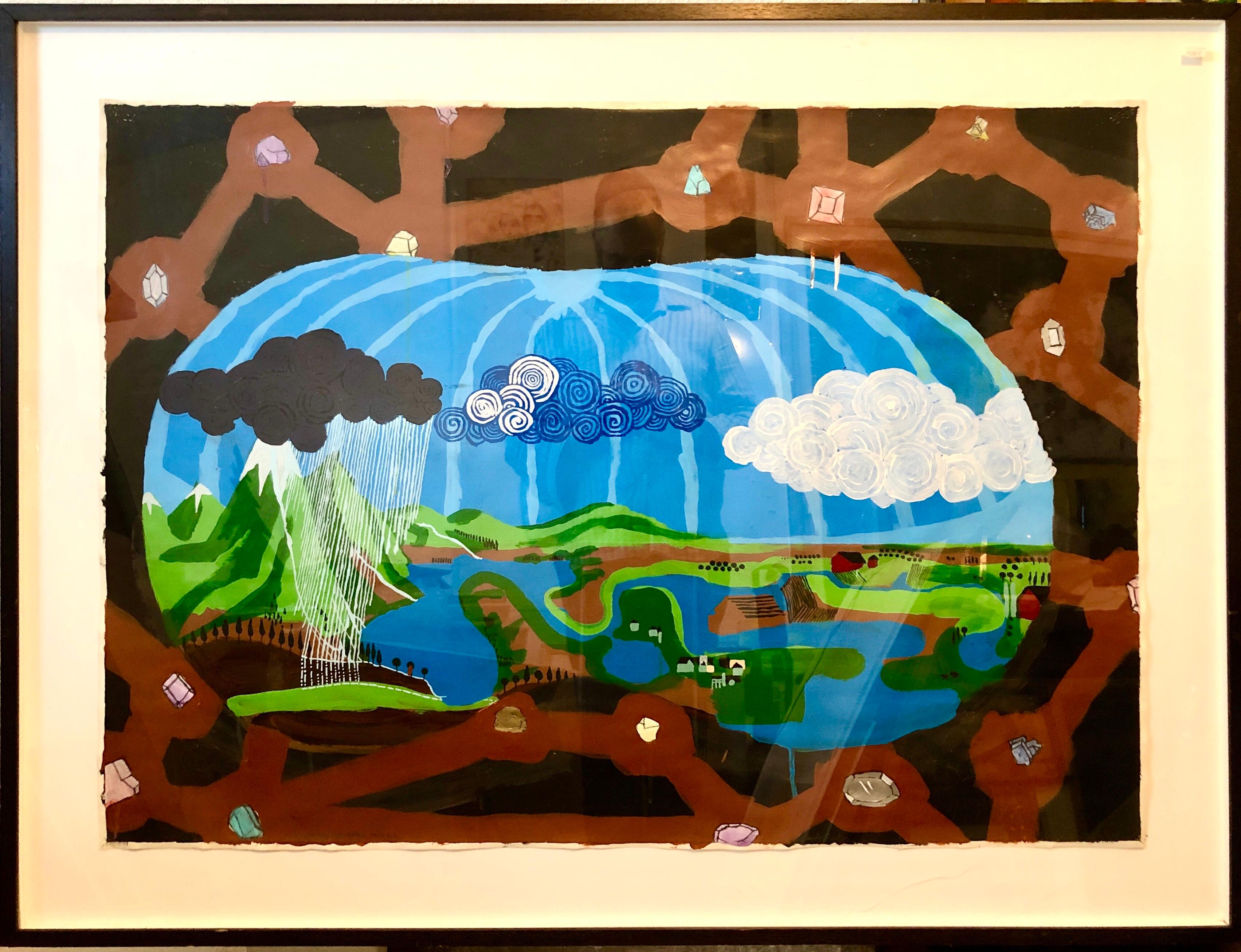 Scoli Acosta Grande peinture contemporaine en techniques mixtes LA Artist External Horizons en vente 1