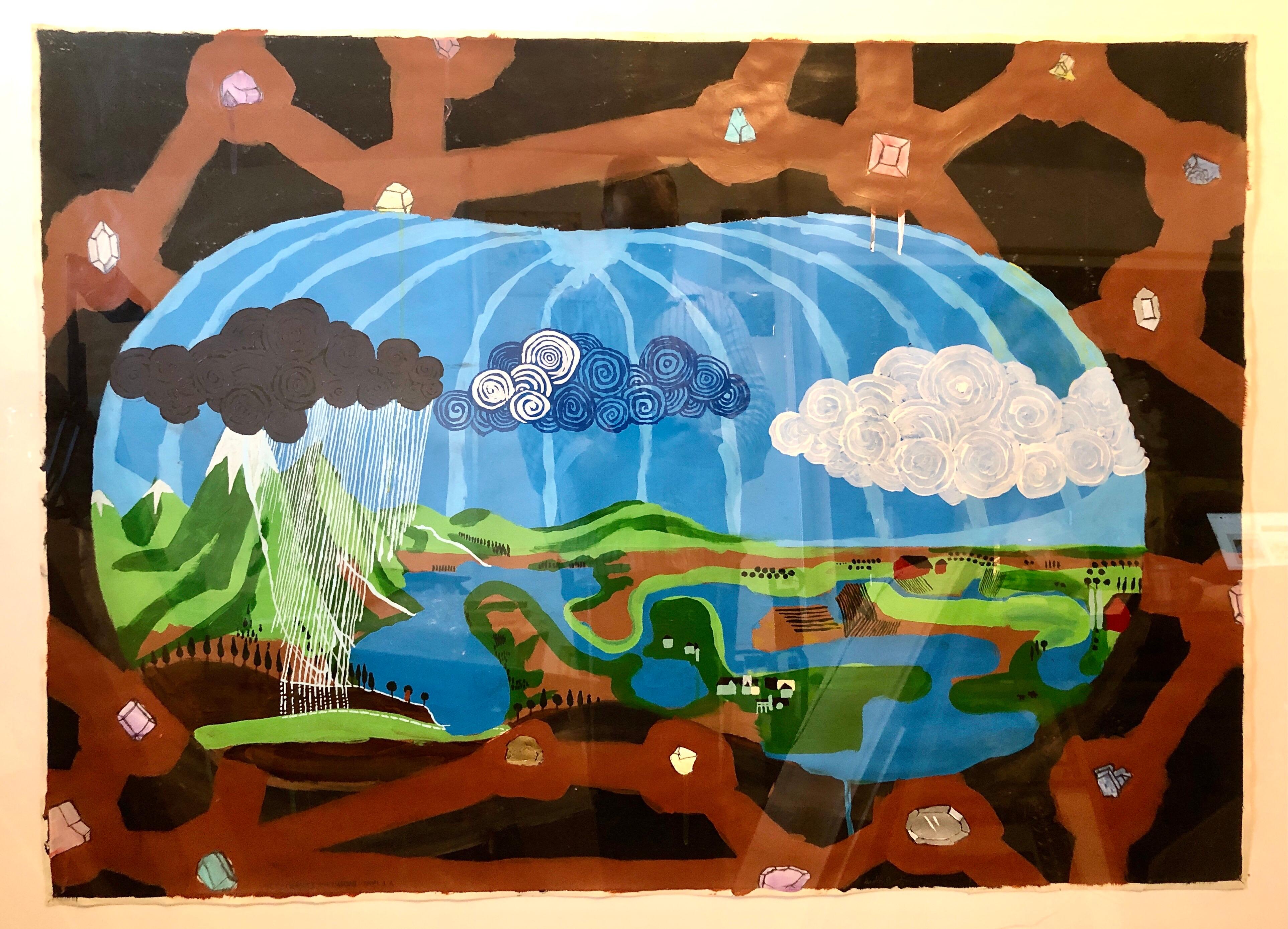 Scoli Acosta Large Contemporary Mixed Media Painting LA Artist External Horizons