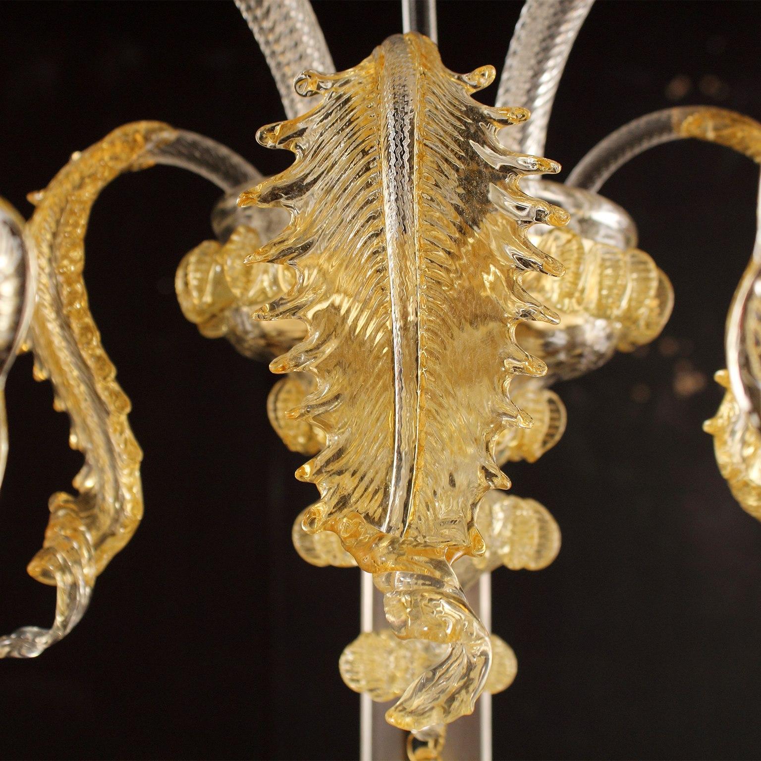 Verre brun Applique à 2 bras, détails en verre de Murano transparent par Multiforme   en vente