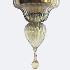 Sconce 2 Arms Straw Murano Glass, Straw Lampshades Chapeau by Multiforme