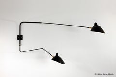 Sconce 2 Rotating Arms 1 Straight 1 Curved by Serge Mouille