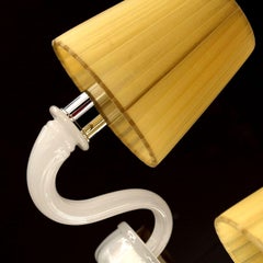 Applique à 3 bras en verre de Murano soie, abat-jours en ambre Chapeau par Multiforme