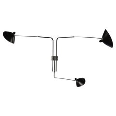 Sconce a 3 bracci dritti rotanti di Serge Mouille