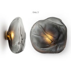Sconce 73s Brass Serie Grey Glass