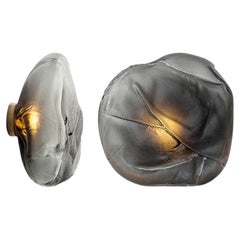 Sconce 73s Brass Serie Grey Glass