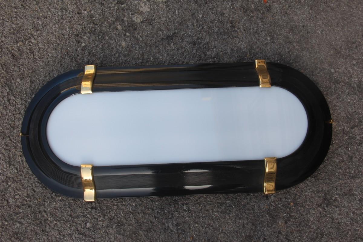 Sconce Black Gold Color Italian Design 1970 Sottsass Stile Plexiglass White  In Good Condition For Sale In Palermo, Sicily