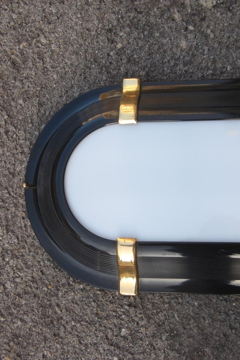 Sconce Black Gold Color Italian Design 1970 Sottsass Stile Plexiglass White  For Sale 1