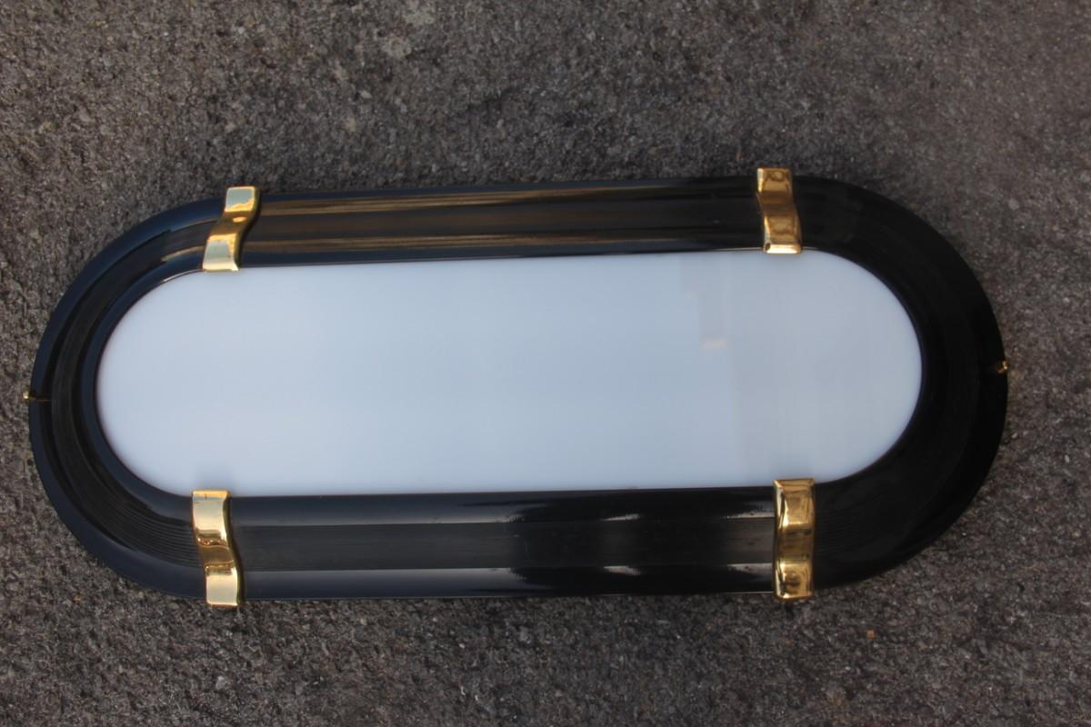 Sconce Black Gold Color Italian Design 1970 Sottsass Stile Plexiglass White  For Sale 2