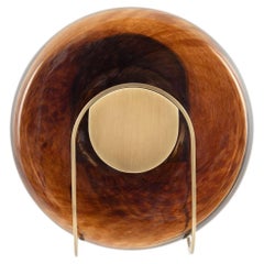 Sconce, Blown Glass, Antique Plated Metal Details