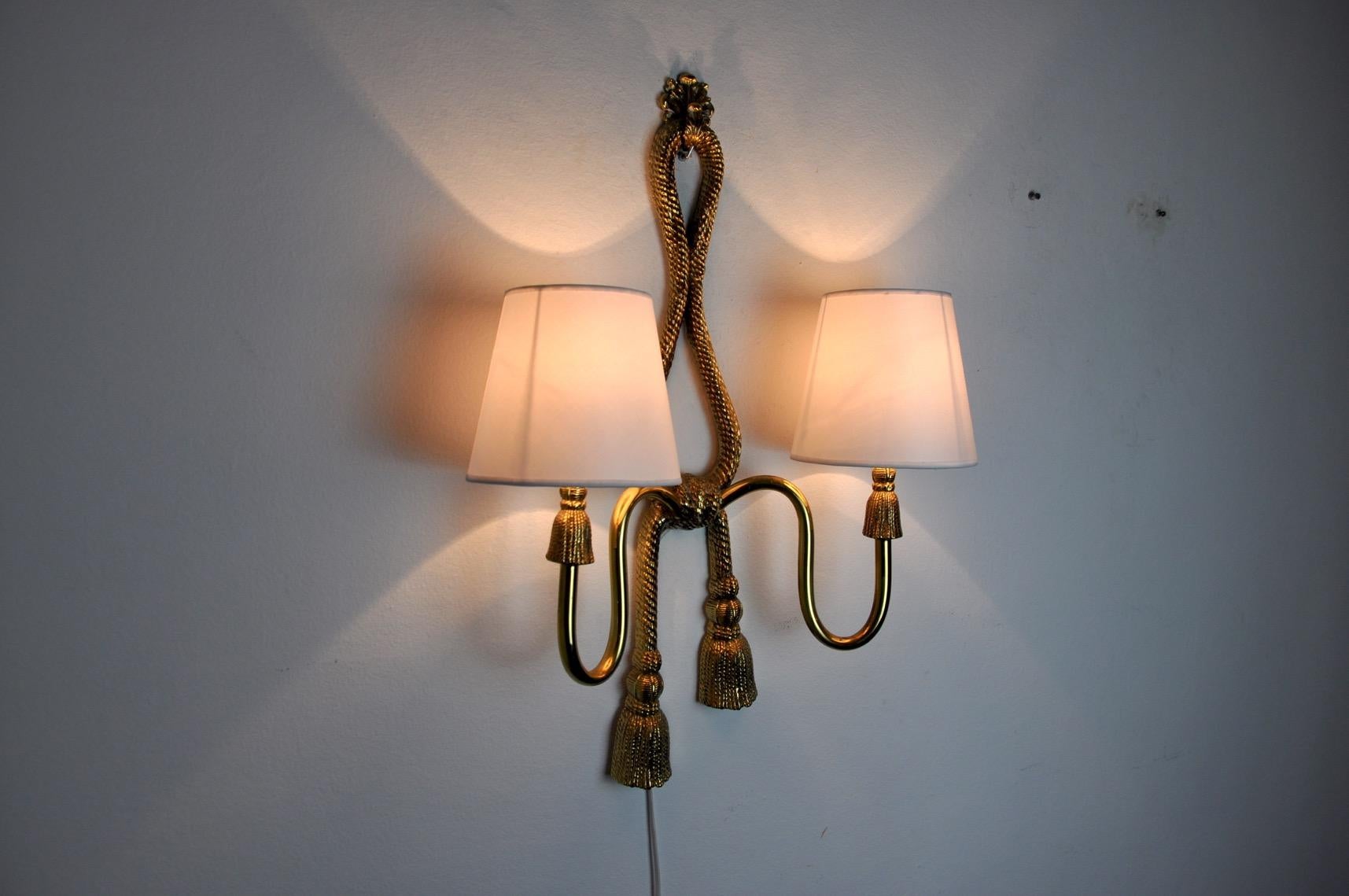 Brass Sconce by Italo Valenti for Valenti Luce, Spain, 1970s For Sale