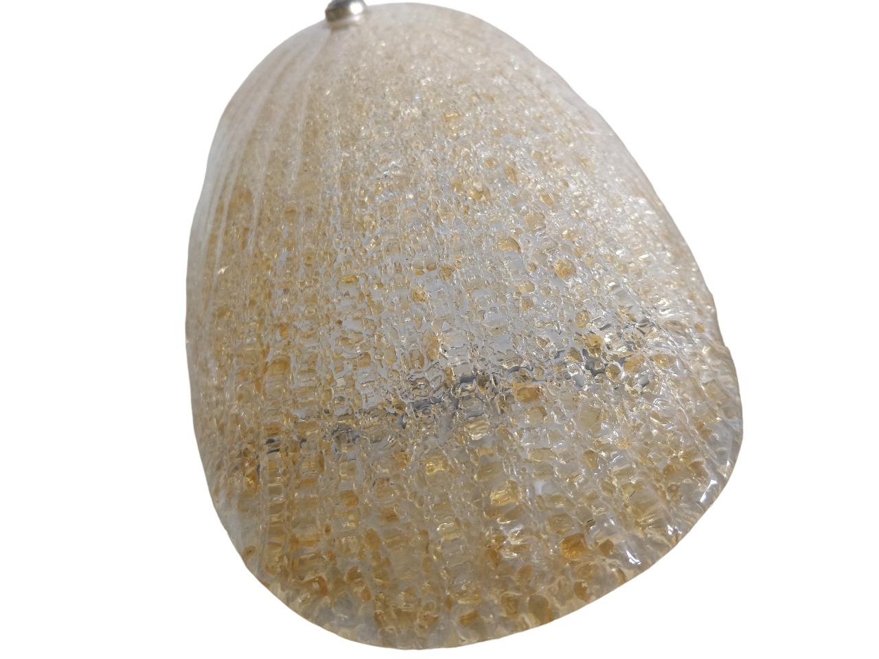 Murano Glass Sconce by Mazzega with oval Murano honey glass  For Sale