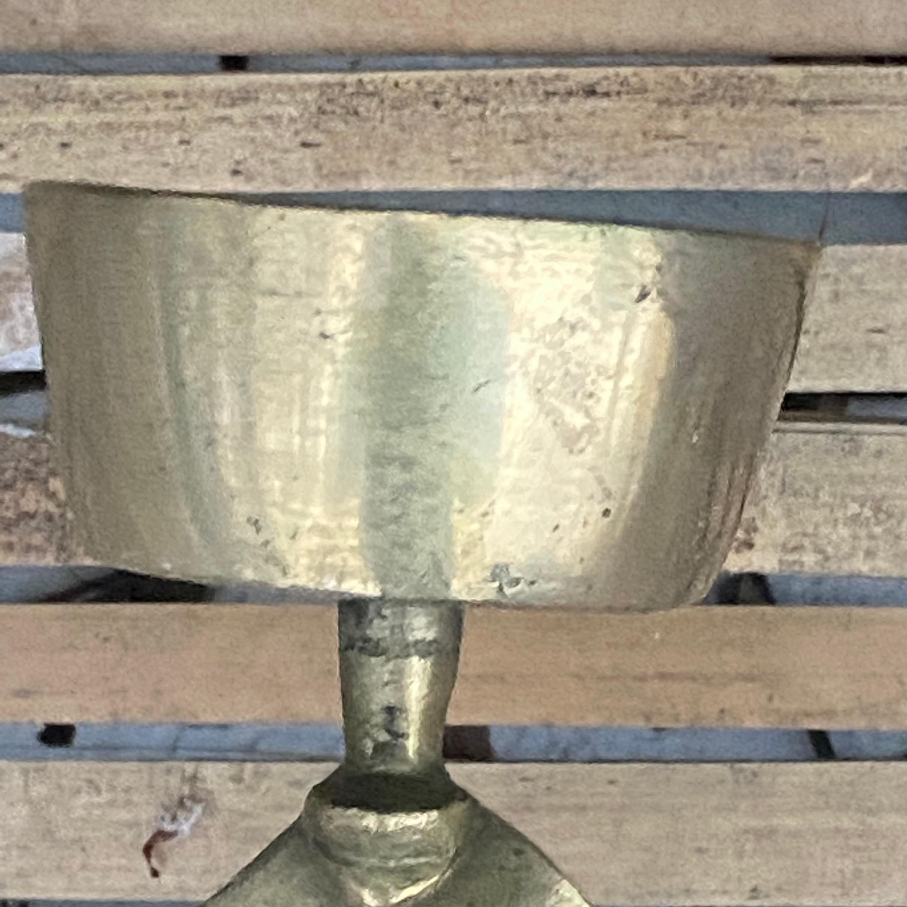 French Sconce, Cobra Shade, Bronze, France, 1960