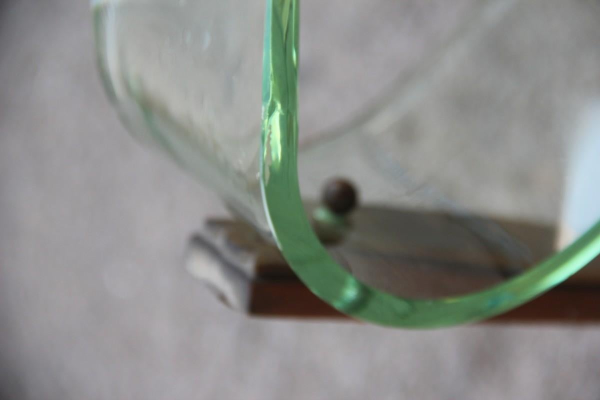 Milieu du XXe siècle Applique en verre bombé de couleur verte Italian Midcentury Design 1950s Brass en vente