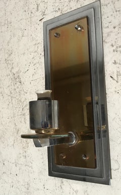 Sconce, French in Glass and Chrome, Style, Art Deco, 1930
