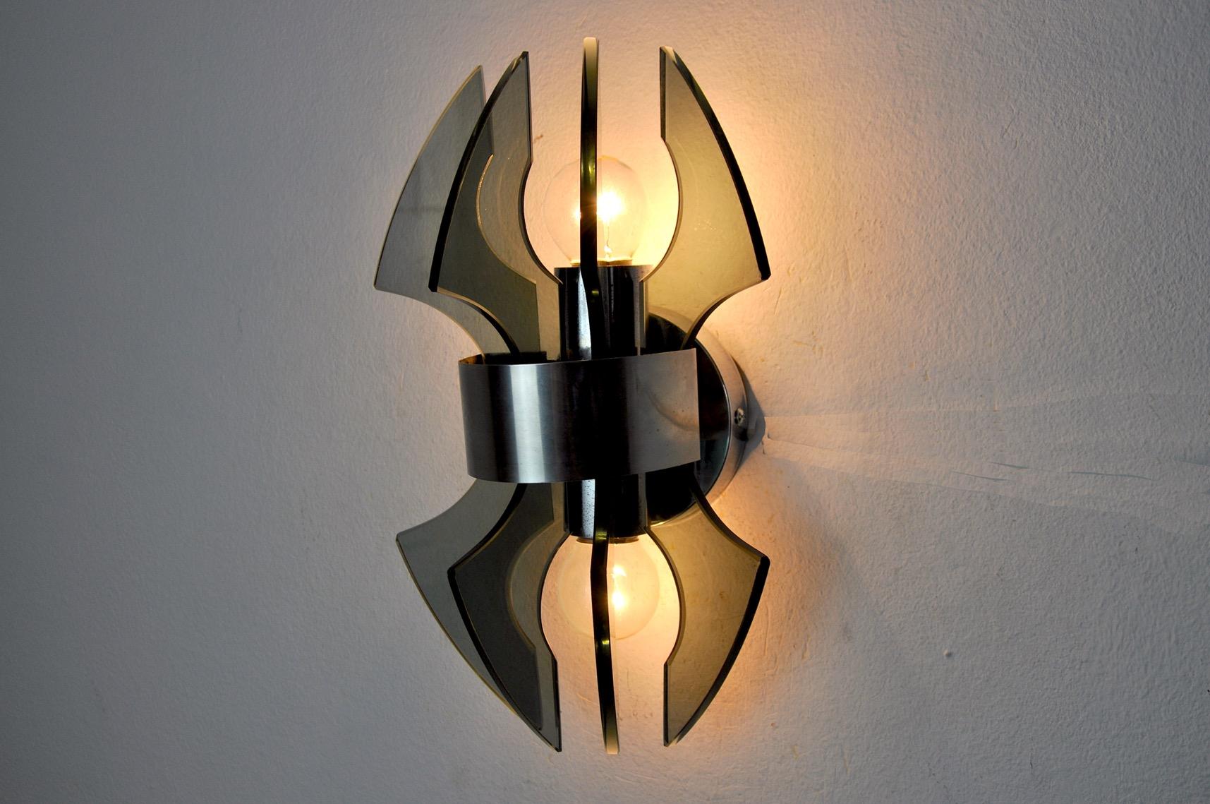 Glass Sconce from Veca, Italy, 1970s For Sale