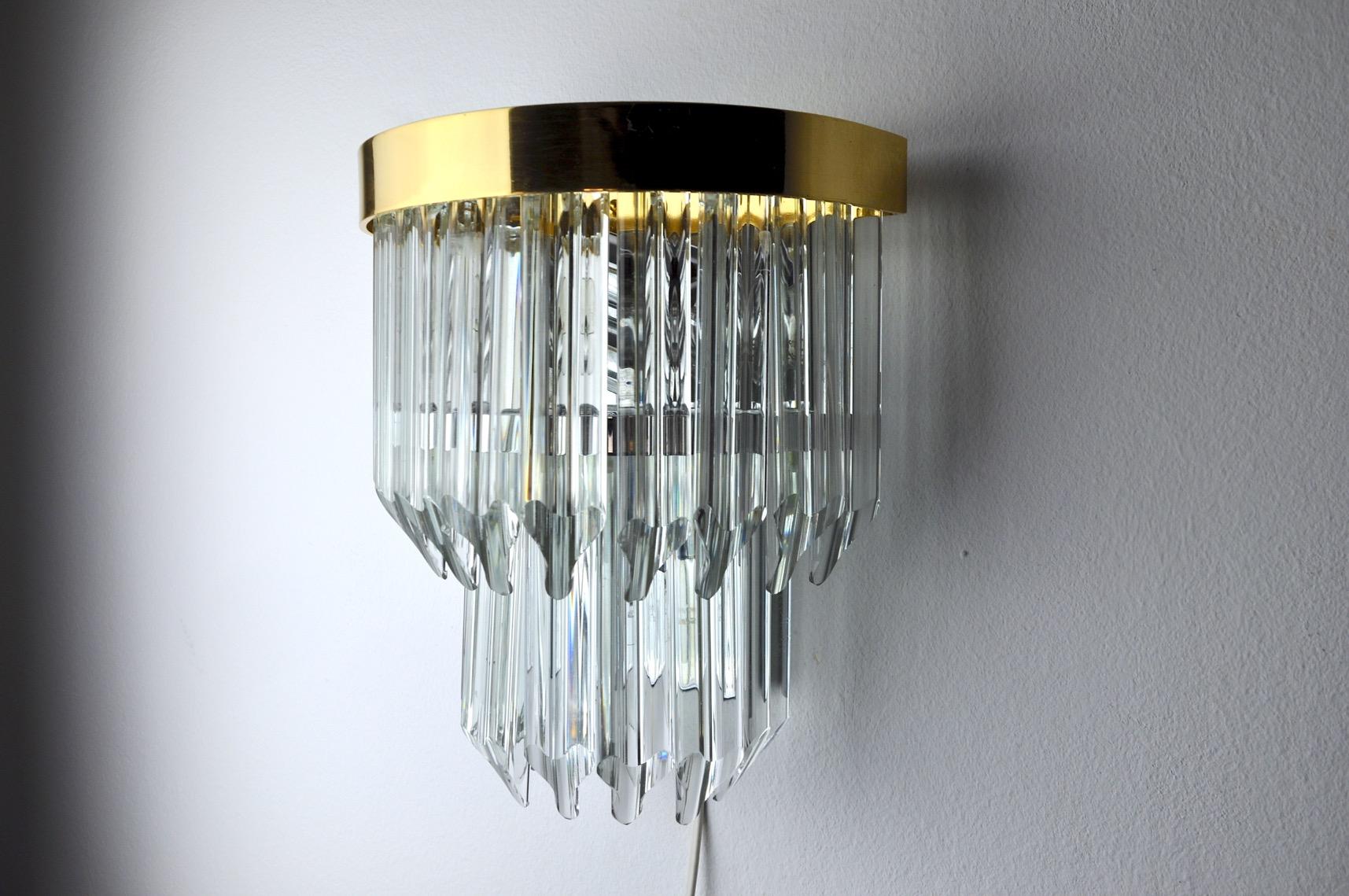Hollywood Regency Sconce from Venini, Italy, 1970s For Sale