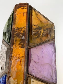 Applique en verre martelé et métal par Longobard:: Italie:: 1970
