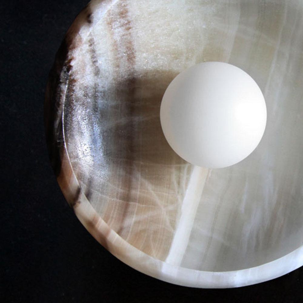 Sconce in Black + White Onyx, Ul Damp Rated, Piedra Lighting Collection 1