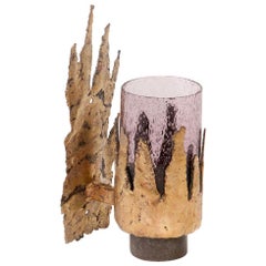 Sconce in Brass and Glass in the Style of Jacques Duval Brasseur, 1970