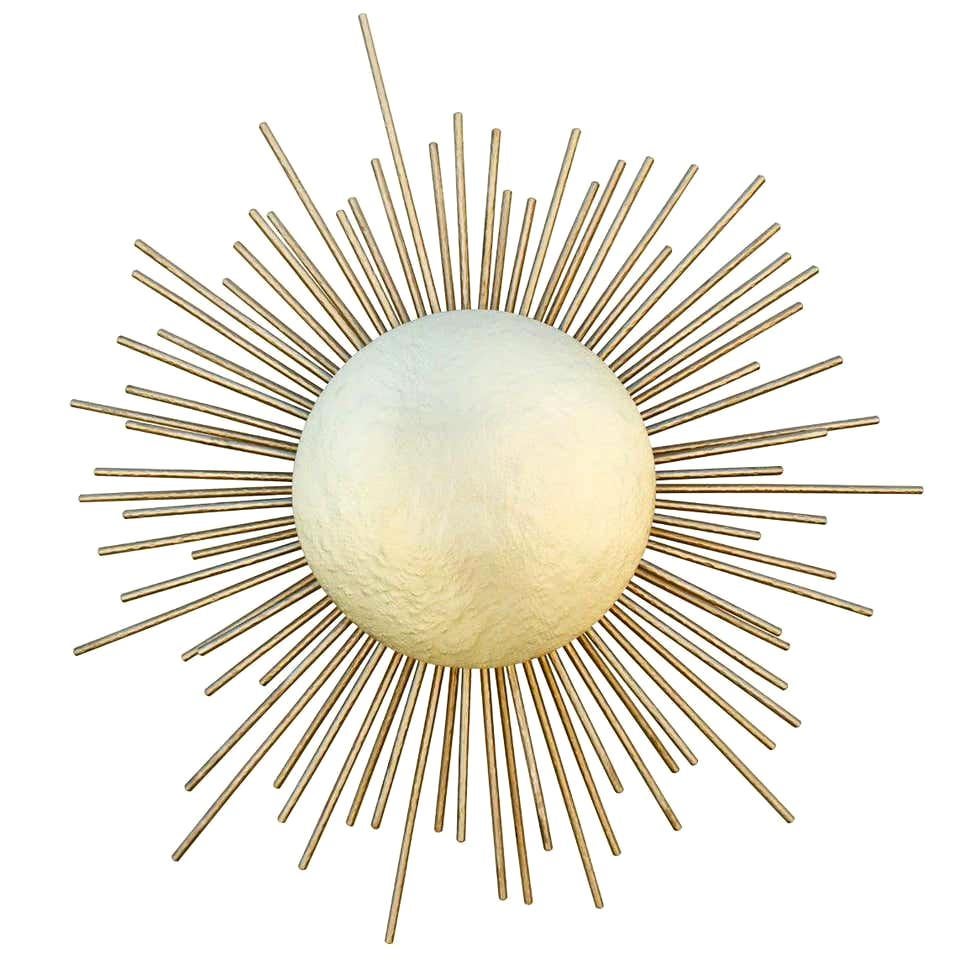 Sconce in Hammered Brass For Sale