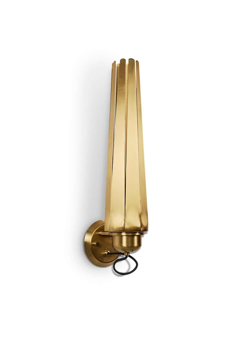 Contemporary Sconce in Matte Brass For Sale