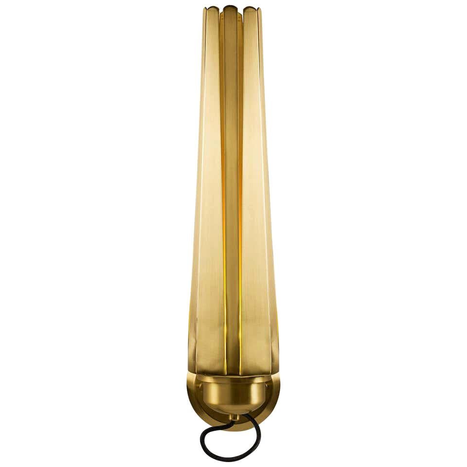 Sconce in Matte Brass For Sale