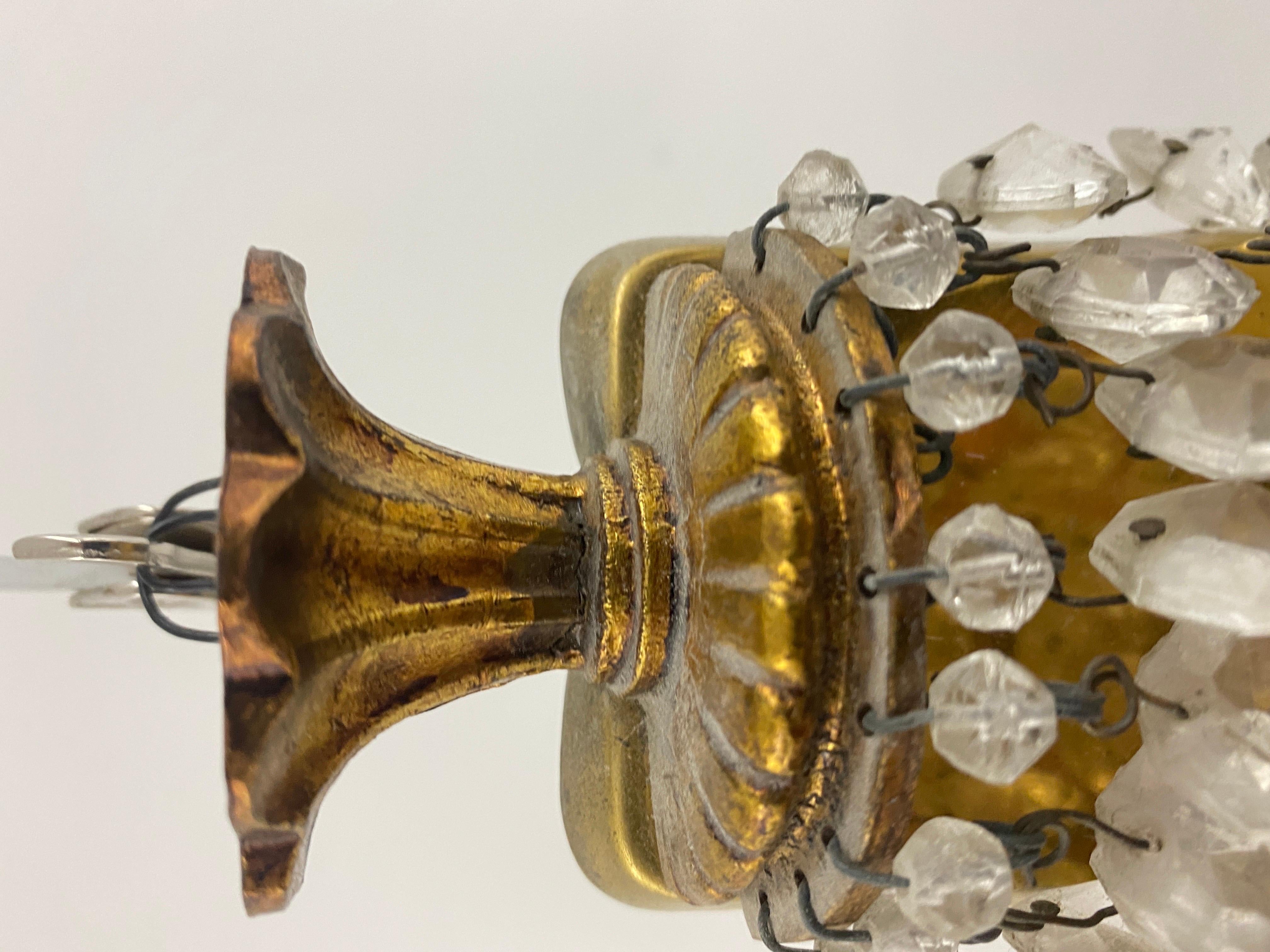 Sconce in Metal and Brass, Glass, Guilt Color, France Early 20th Century For Sale 3