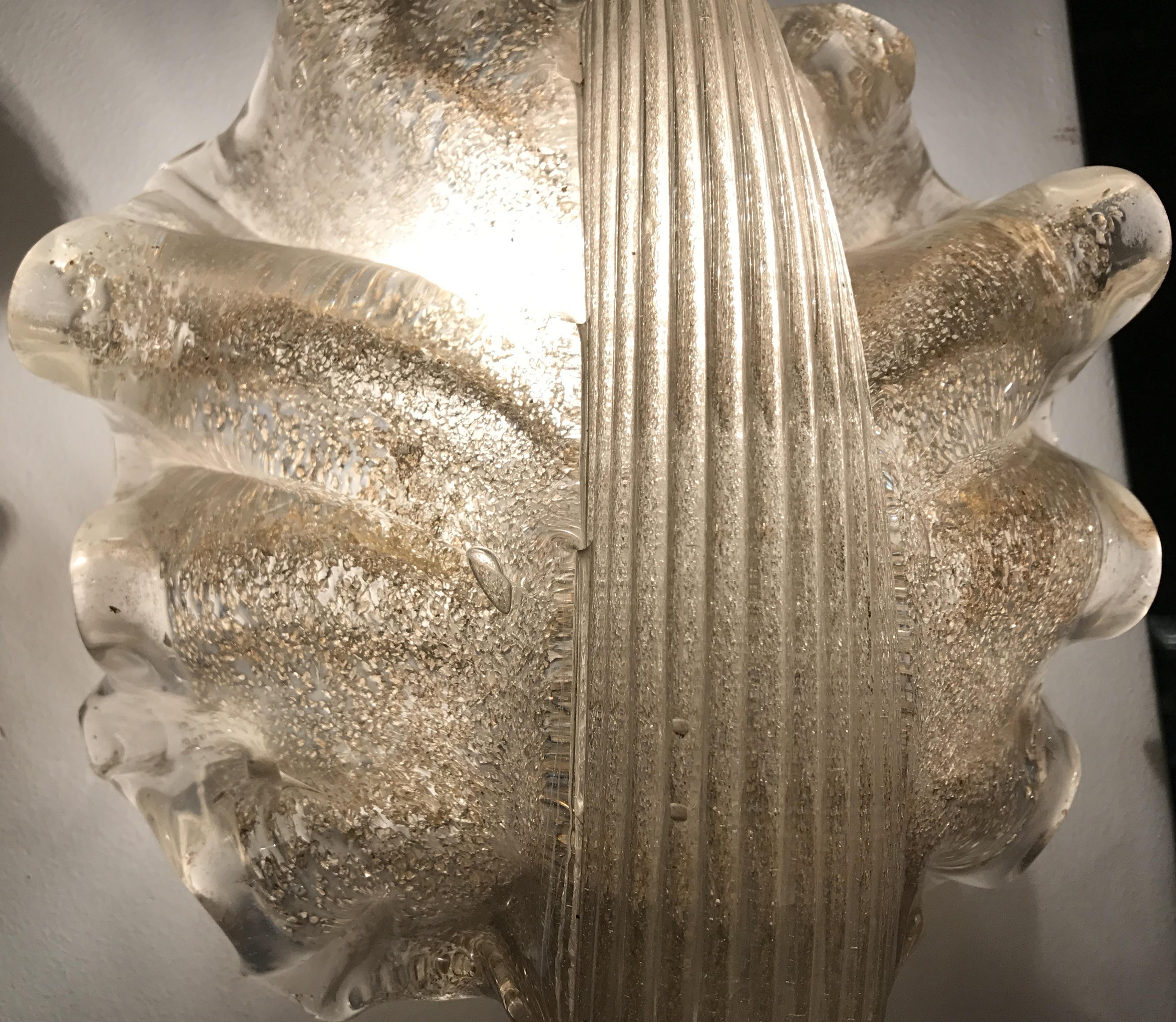 Lámpara de Murano y Oro, Estilo, Art Decó, 1920, Italiana mediados del siglo XX en venta