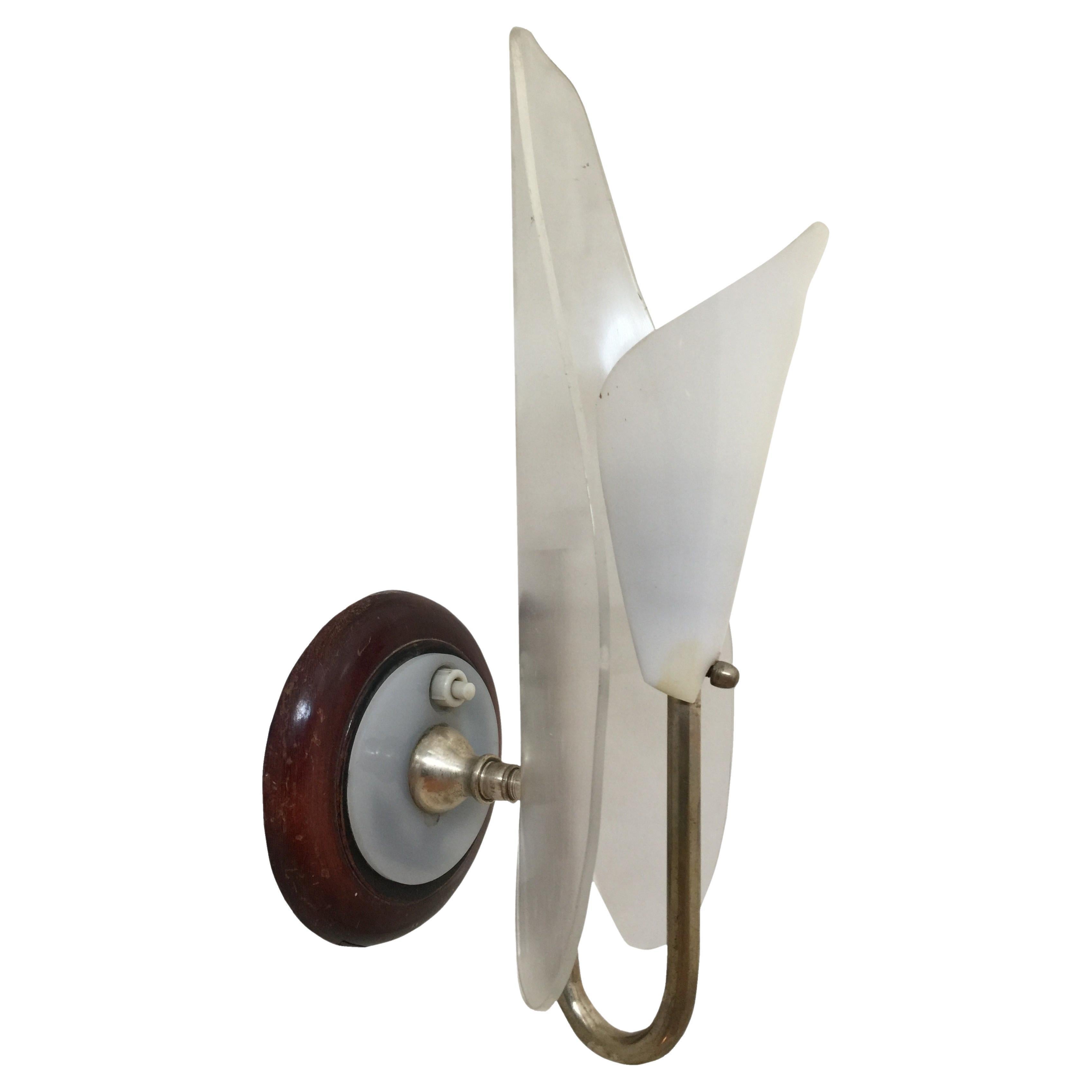 Sconce Italian, 1960, Materials: Acrylic and Wood For Sale
