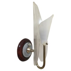 Vintage Sconce Italian, 1960, Materials: Acrylic and Wood