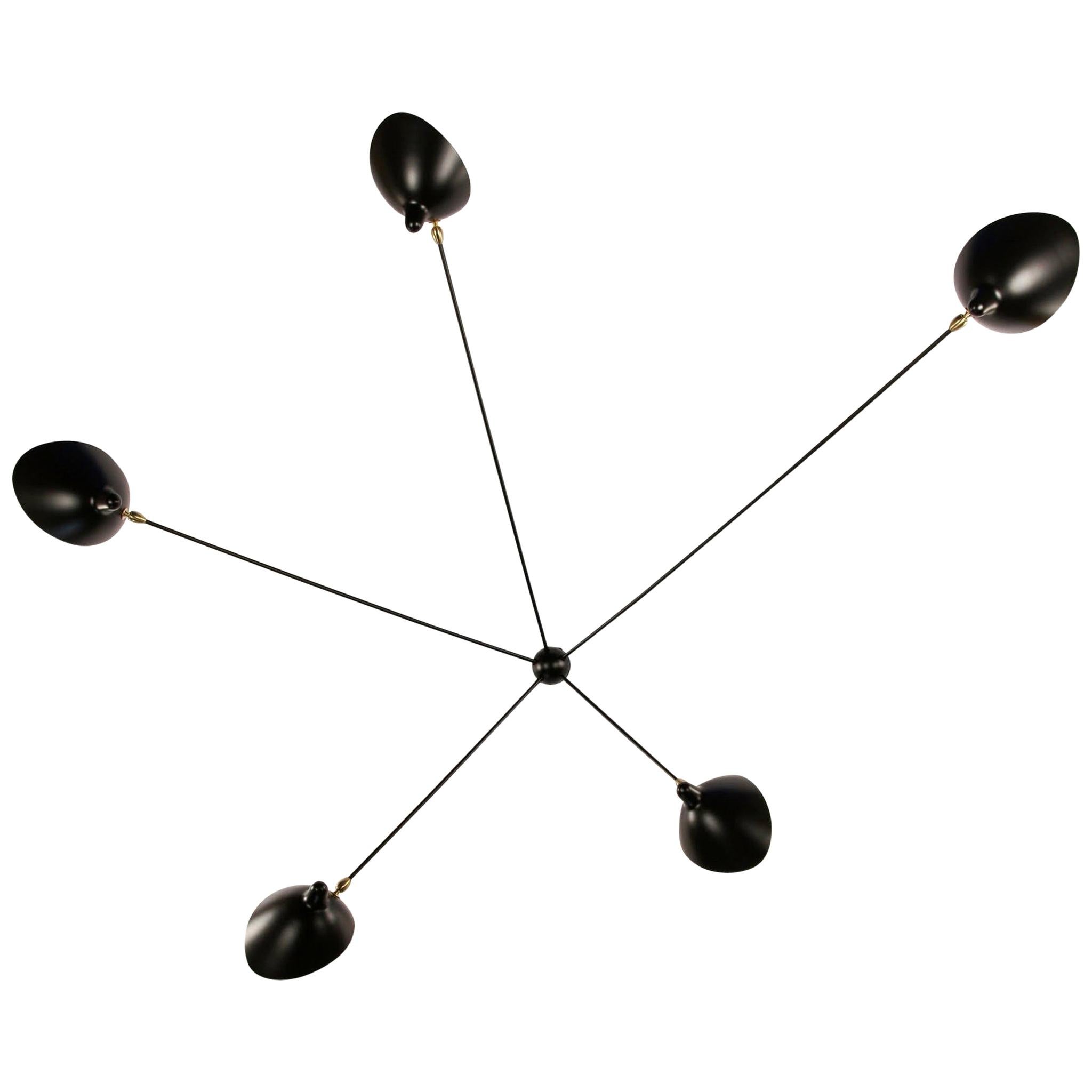 Wandleuchterlampe Serge Mouille Modell ""Applique Spider 5 Arms" in Schwarz oder Weiß