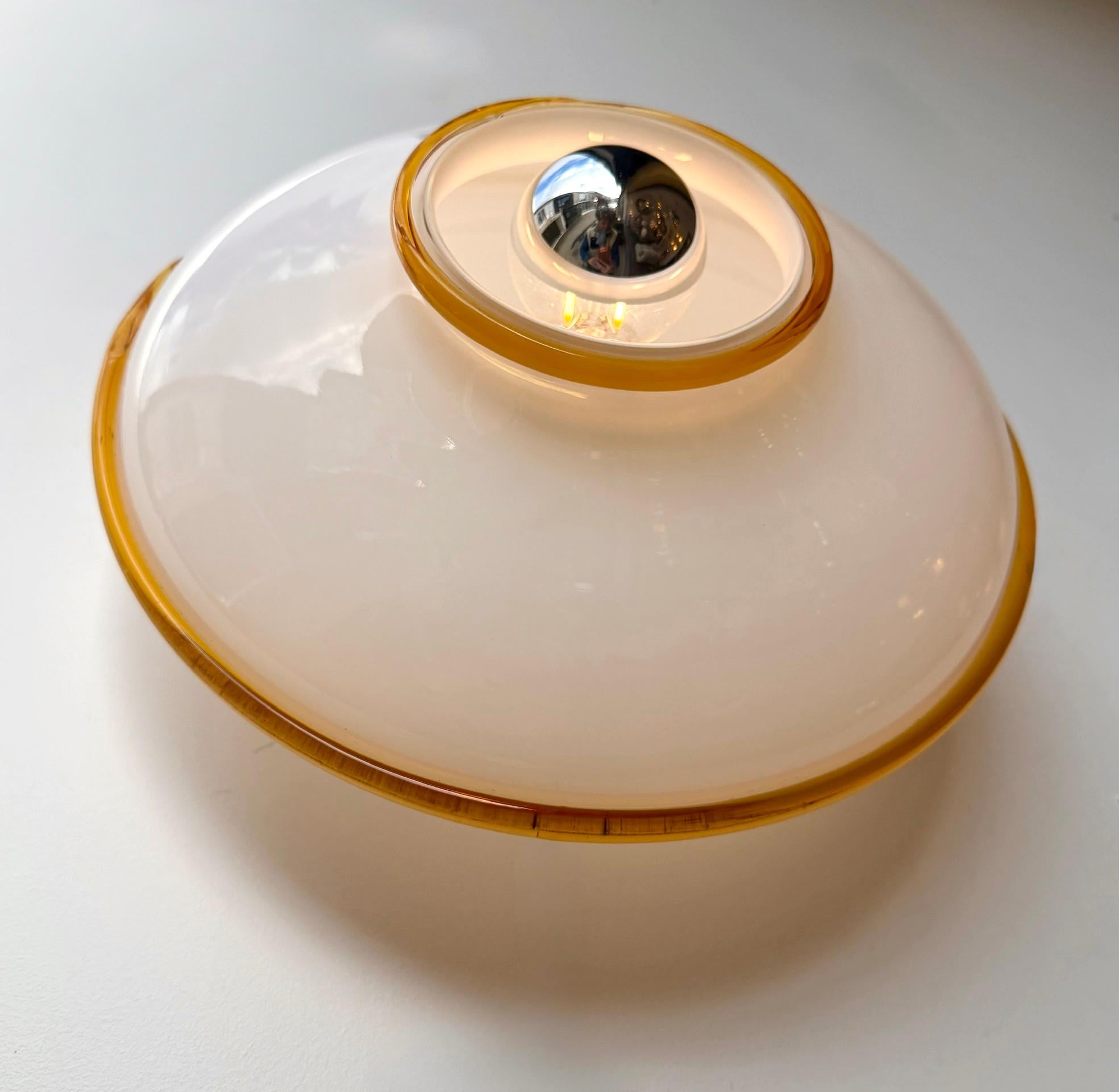 Lámpara de cristal de Murano de Fratelli Toso, Italia, años 70 en venta 1