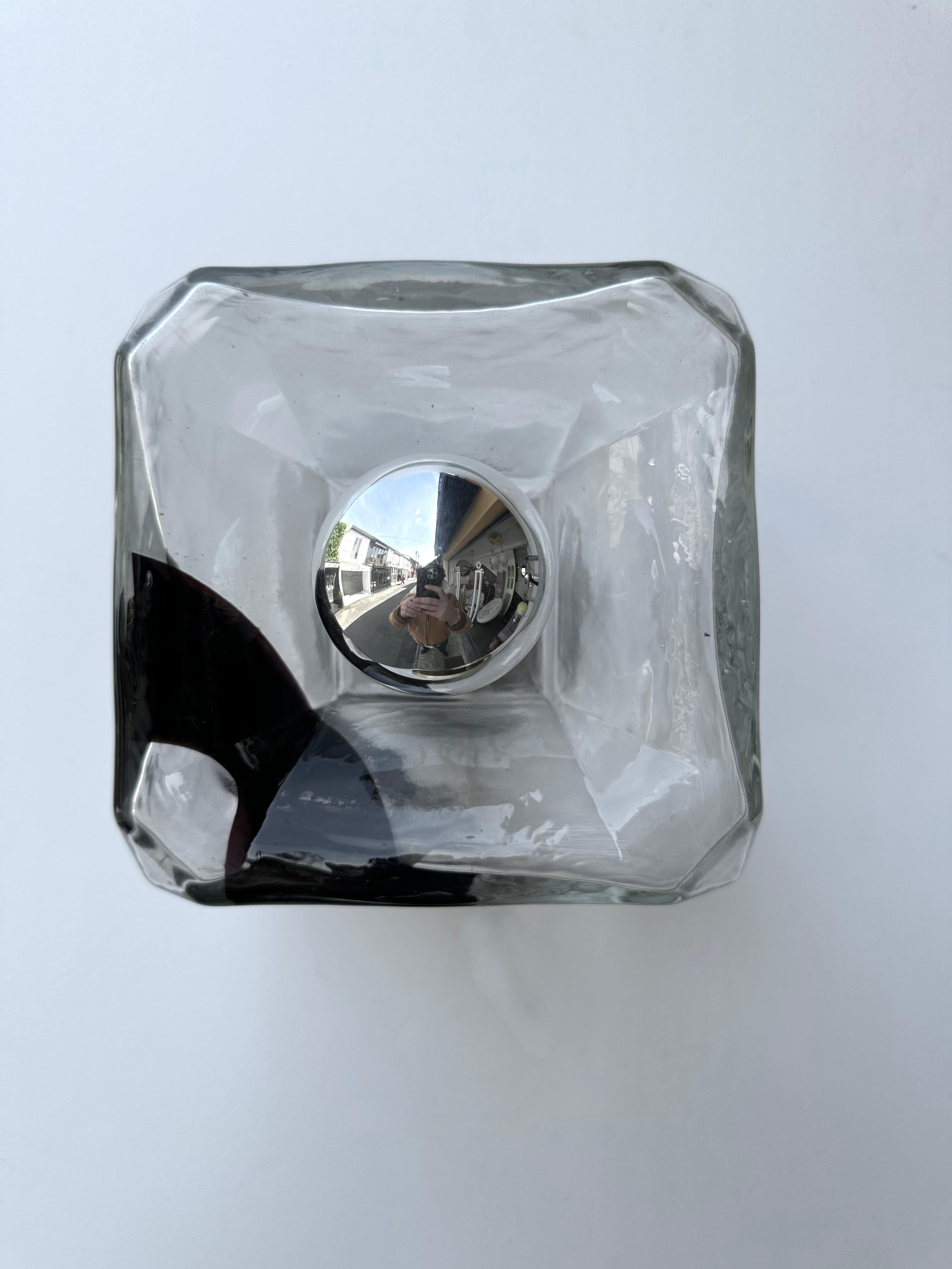 Sconce Murano Glass Cube by Vistosi, Italy, 1970s For Sale 4