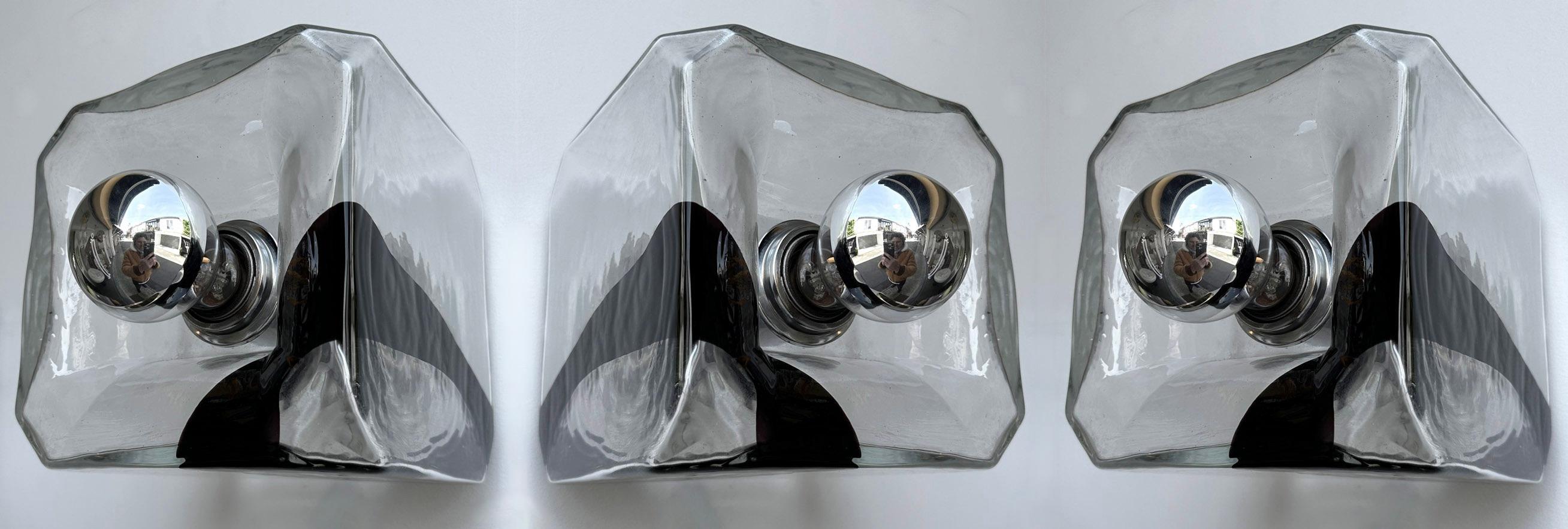 Sconce Murano Glass Cube by Vistosi, Italy, 1970s For Sale 6