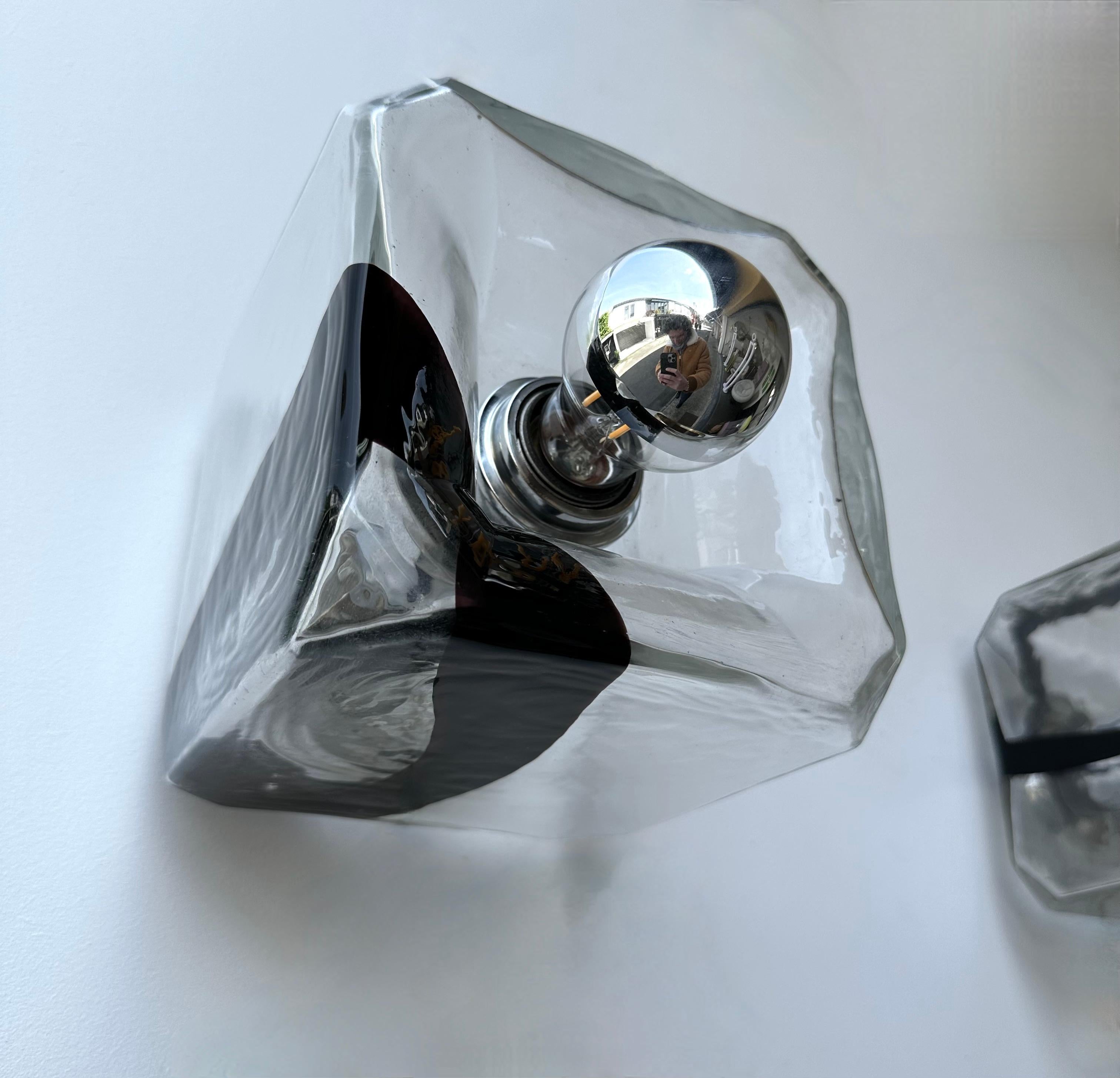 Sconce Murano Glass Cube by Vistosi, Italy, 1970s For Sale 7