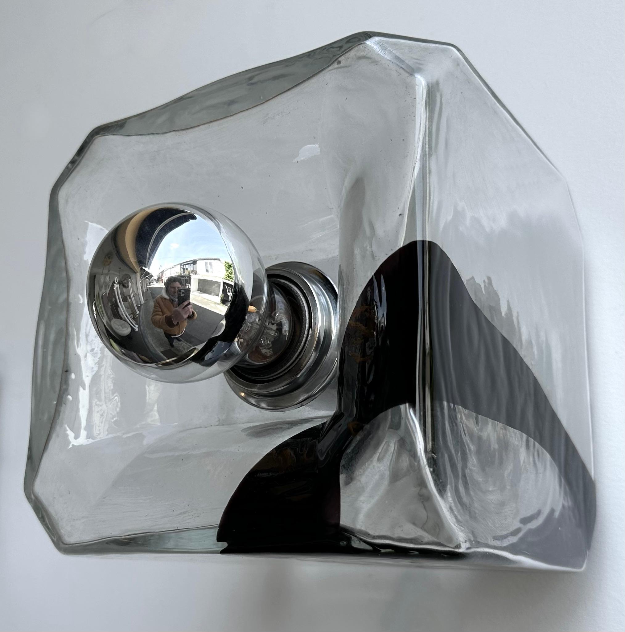 Sconce Murano Glass Cube by Vistosi, Italy, 1970s For Sale 1