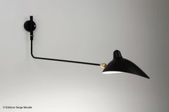 Sconce Serge Mouille Applique Model "One Rotating Straight Arm" Black or White