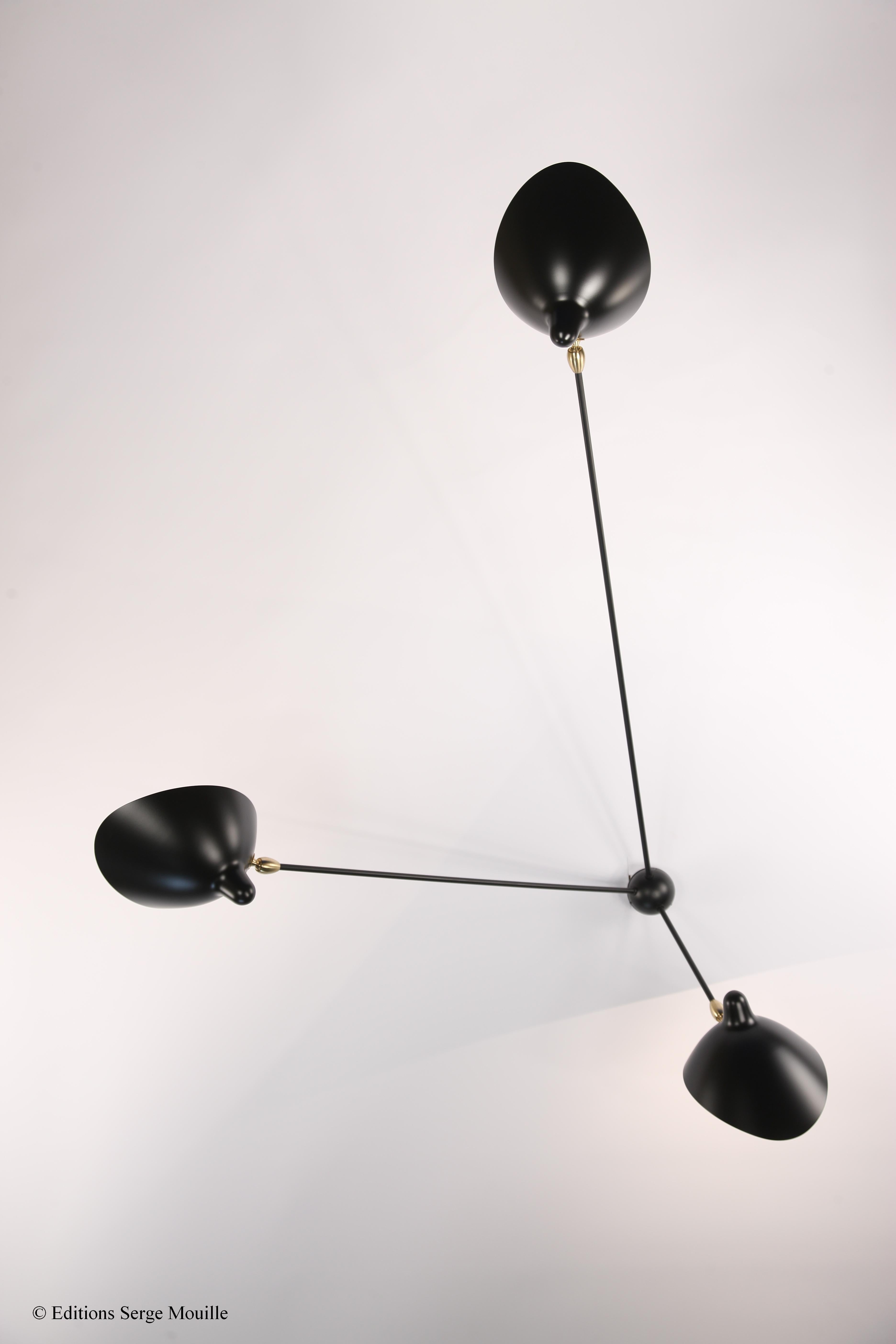 Sconce spider 3 still Arms by Serge Mouille
Dimensions: D120 x W80 x H145 cm
Materials: Brass, steel, aluminium
One of a King. Numbered.
Also available in different colour. 

All our lamps can be wired according to each country. If sold to the