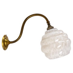 Sconce Wall Light Clichy Copper and Glass French Early 20th Century