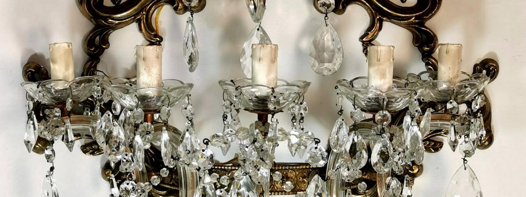 Maria Teresa Style Italian Venetian Big Crystal Sconce 8 Lights 1