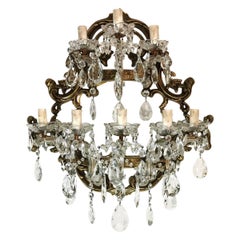 Maria Teresa Style Italian Venetian Big Crystal Sconce 8 Lights