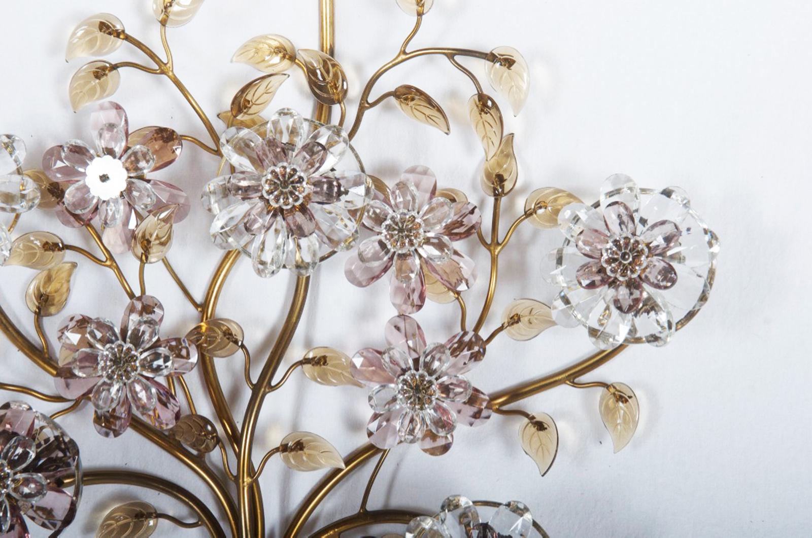 Lámpara con flores de cristal de Oswald Haerdtl para J. & L. Lobmeyr Moderno de mediados de siglo en venta