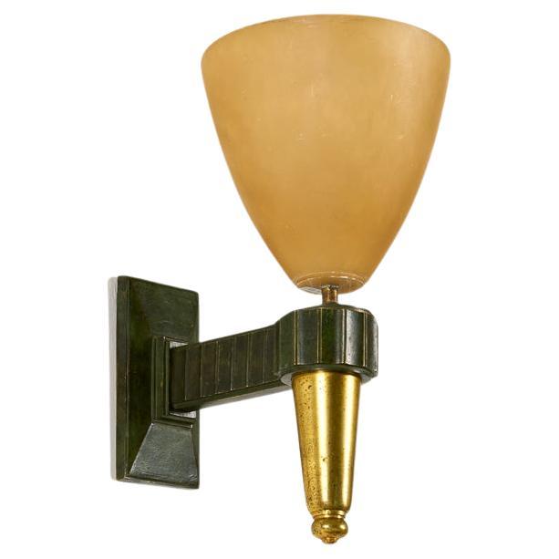 Sconce with Stone Shade For Sale