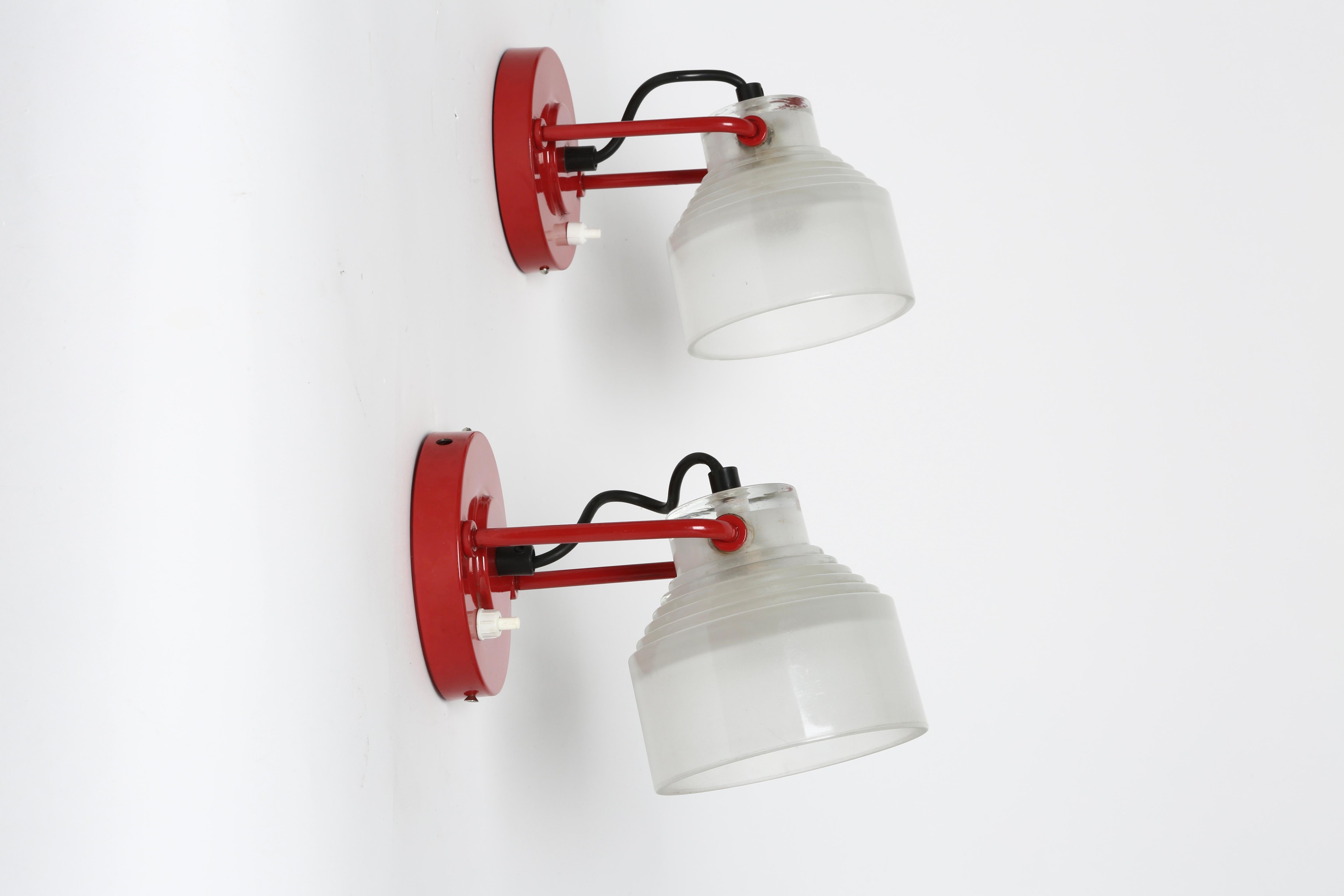 Mid-Century Modern Sconces Attributed to Oluce, Italy, circa 1960s For Sale