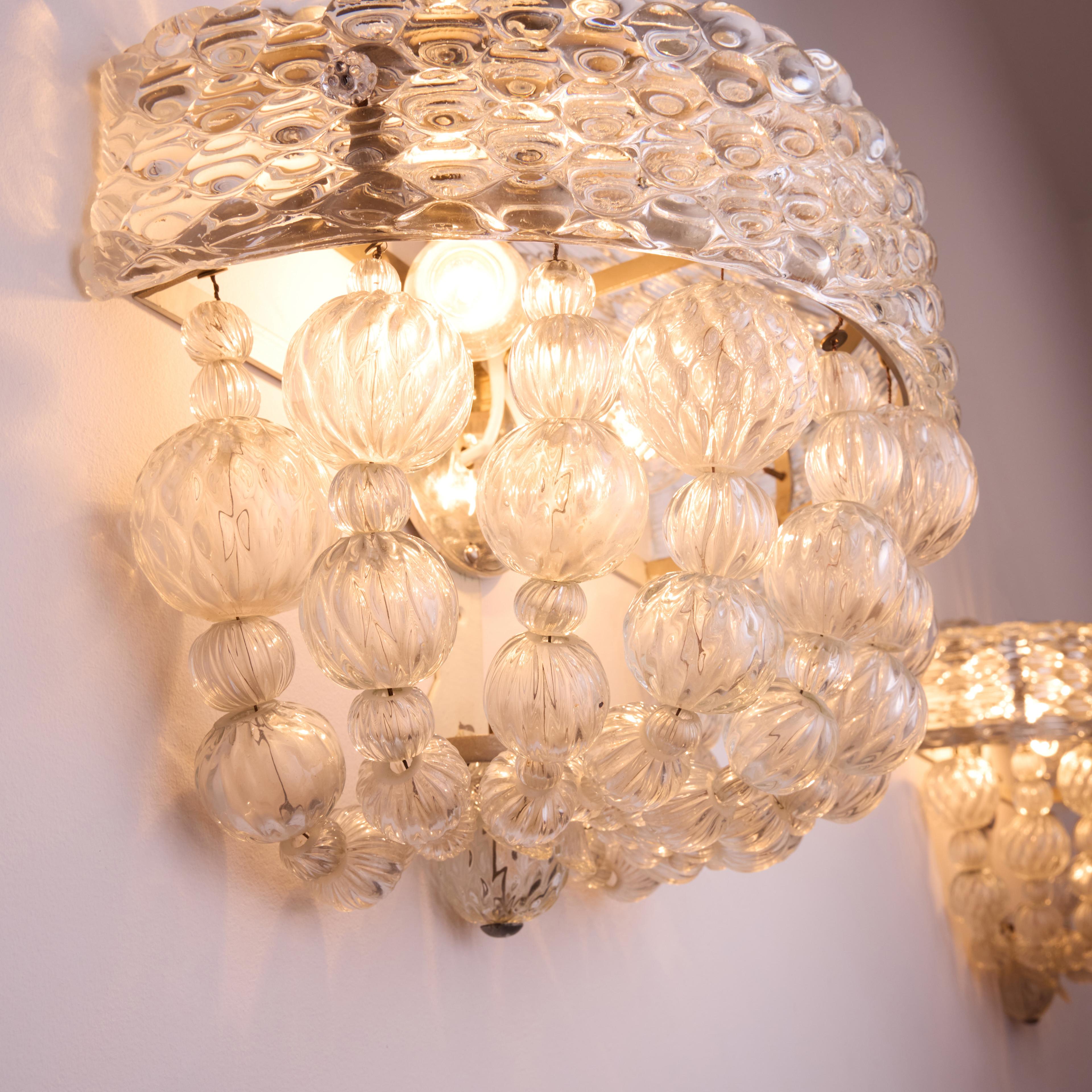 Wandleuchter „ Pagoden“ von Barovier und Toso (Messing) im Angebot