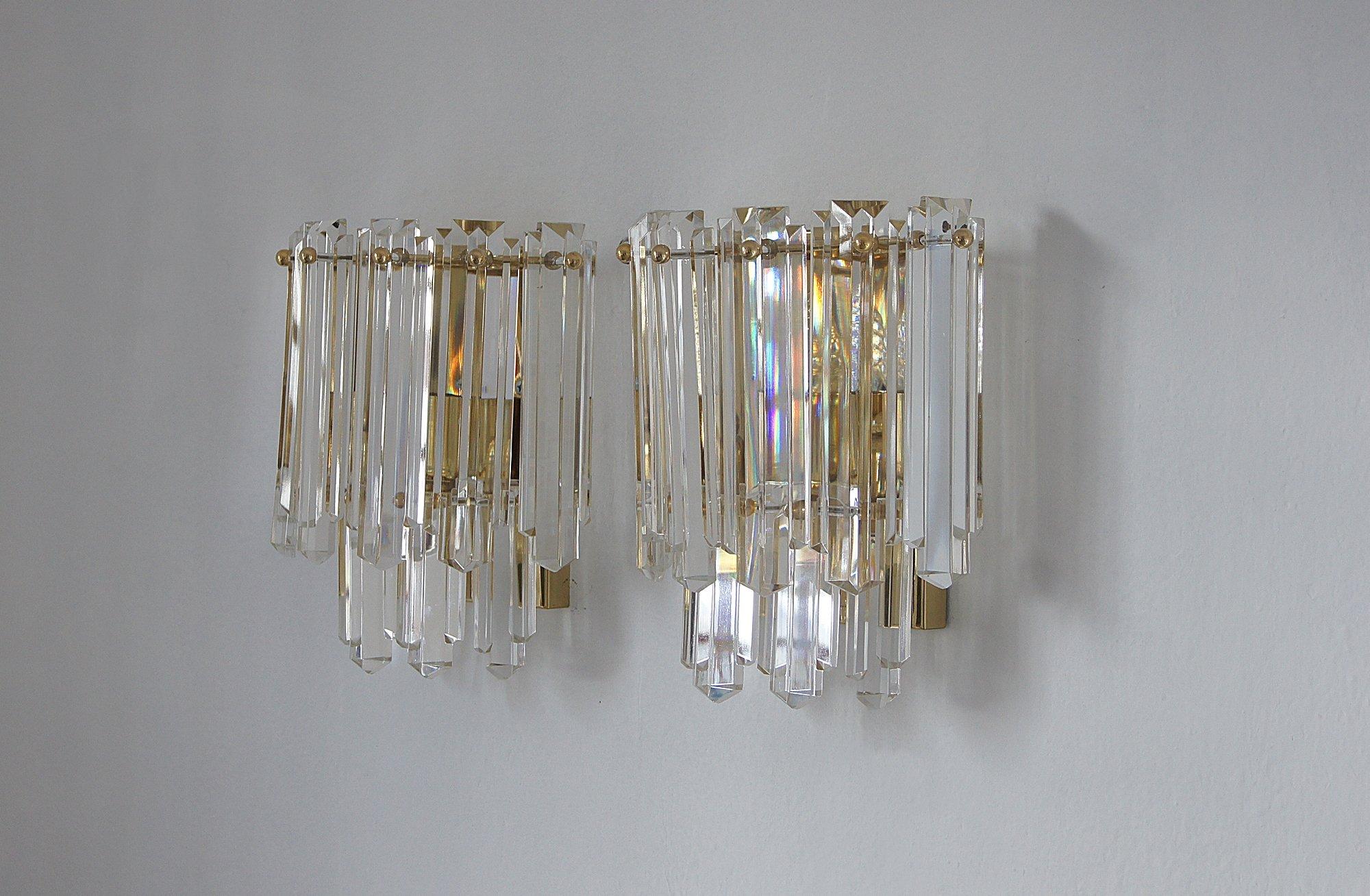 Mid-Century moderno Sconces by J. T. Kalmar for Kalmar Franken KG, 1970s, Set of 2 in vendita