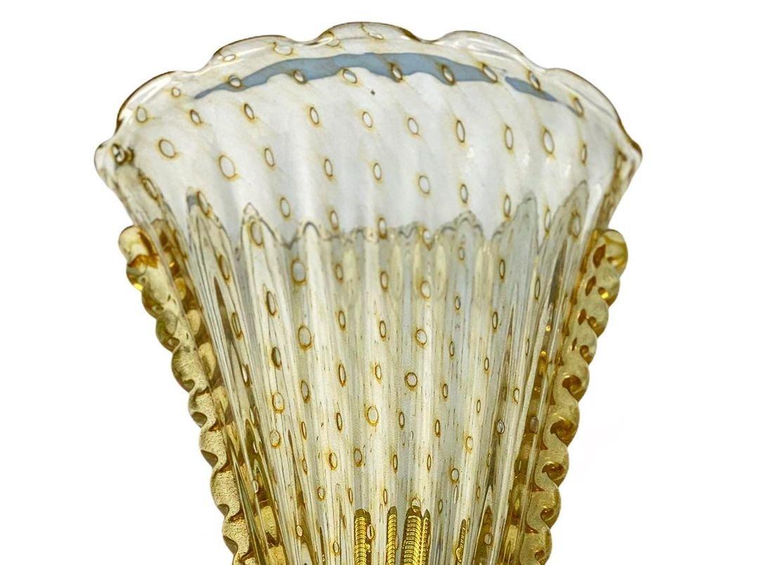 Italian Mid-Century Modern Murano Glass Sconces from Barovier&Toso, 1970s, Set of 3. 