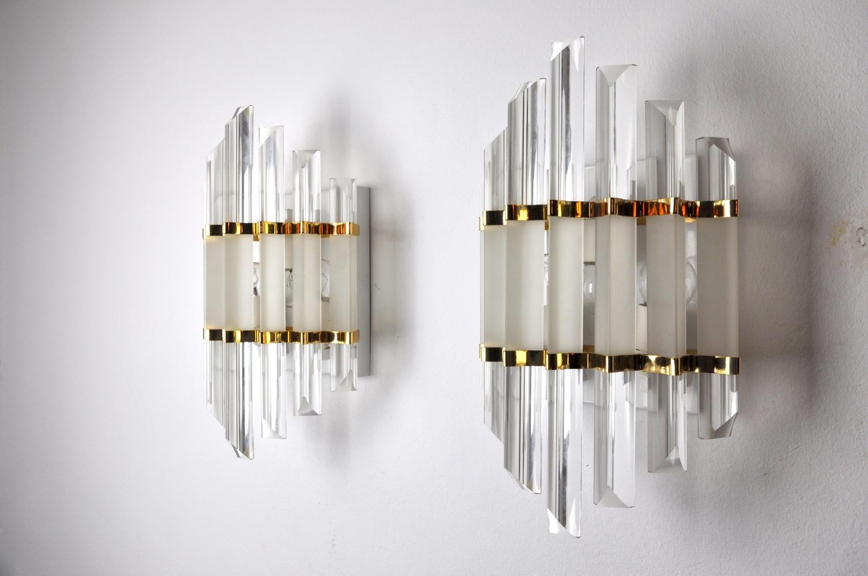 Italian Sconces from Venini, Italy, 1970s, Set of 2 For Sale