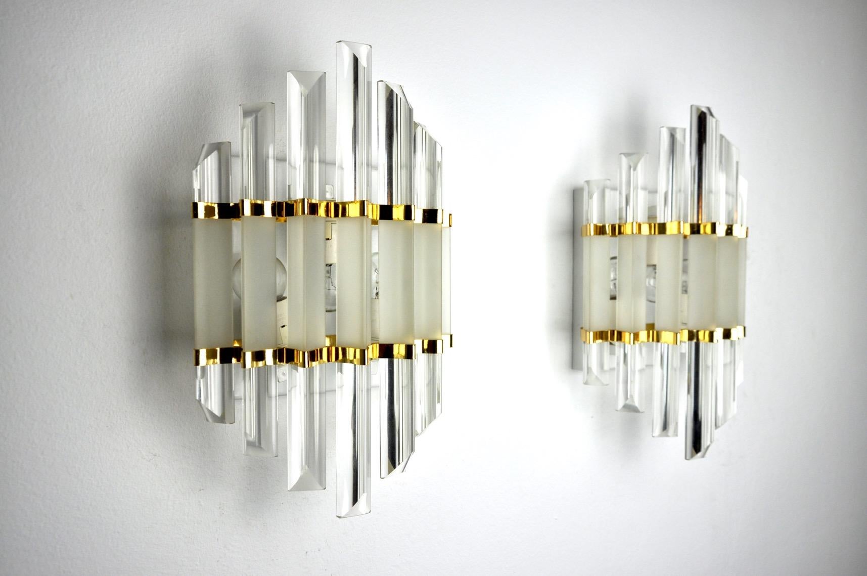 Sconces from Venini, Italy, 1970s, Set of 2 In Good Condition For Sale In BARCELONA, ES