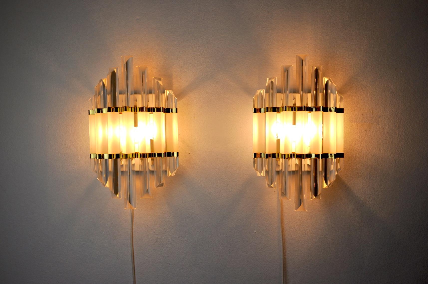 Late 20th Century Sconces from Venini, Italy, 1970s, Set of 2 For Sale